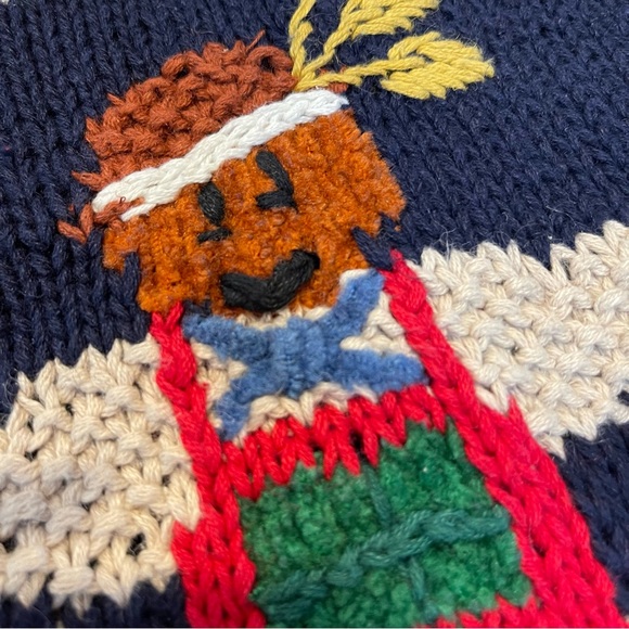 Vintage Hand Knit Embroidered Fall Winter Holiday Ugly Sweater Vest - Picture 10 of 13